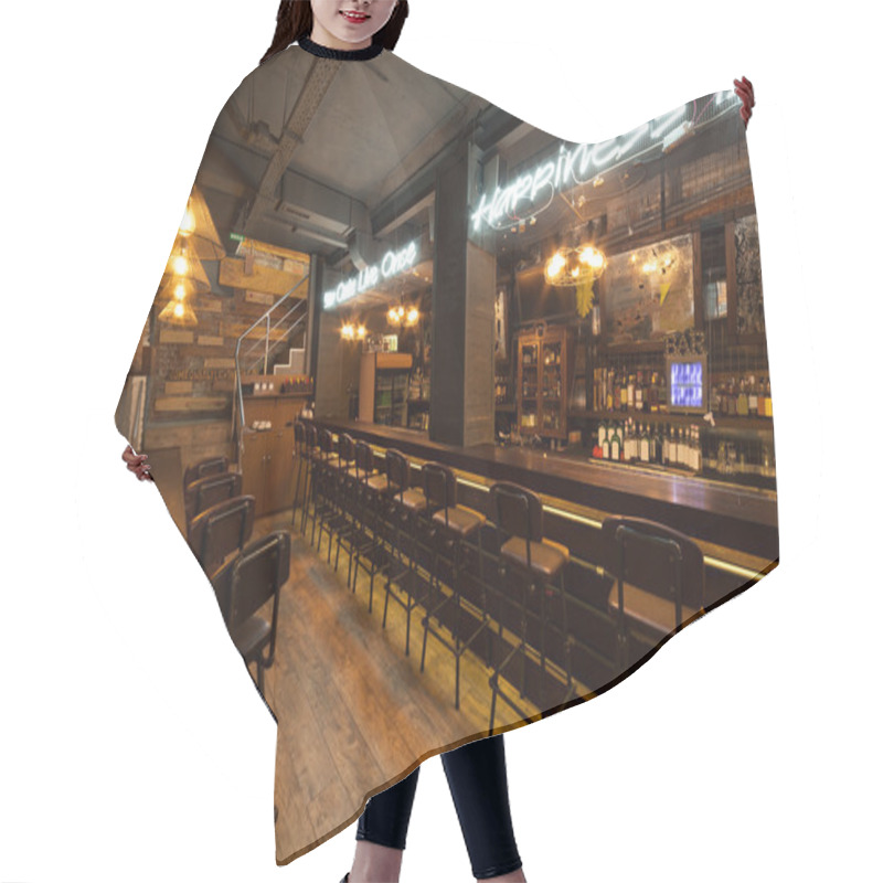 Personality  Interior Of Pub. Hair Cutting Cape