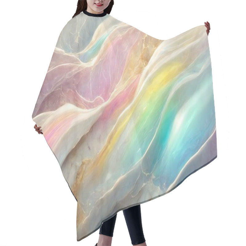 Personality  Joyful Hues: Pastel Veined Marble Delight Hair Cutting Cape