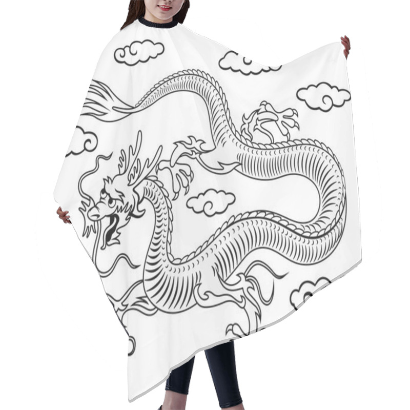 Personality  Oriental Dragon Hair Cutting Cape