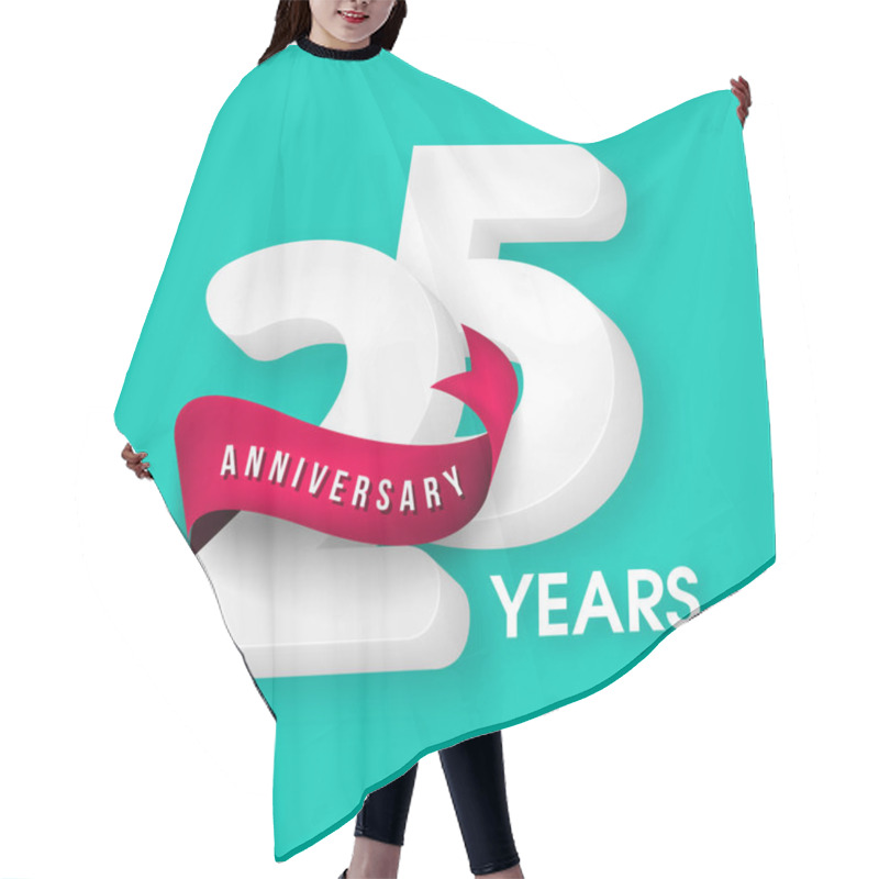 Personality  Anniversary Emblems 25 Anniversary Template Design Hair Cutting Cape