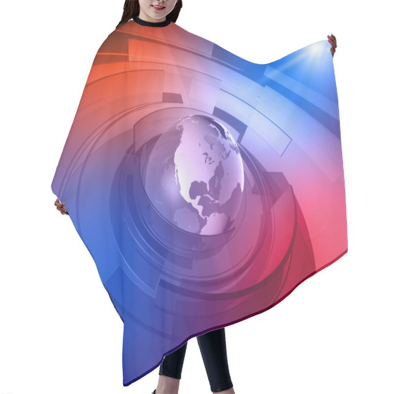 Personality  World Globe 3D Design Background Hair Cutting Cape