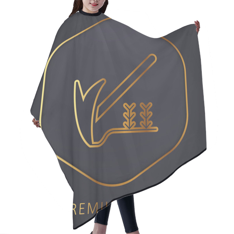 Personality  Agriculture Golden Line Premium Logo Or Icon Hair Cutting Cape