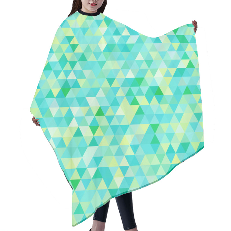 Personality  Abstract Background Consisting Of Small  Green Triangles Hair Cutting Cape