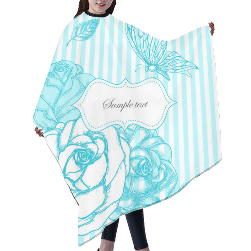 Personality  Roses And Butterfly Frame Hair Cutting Cape