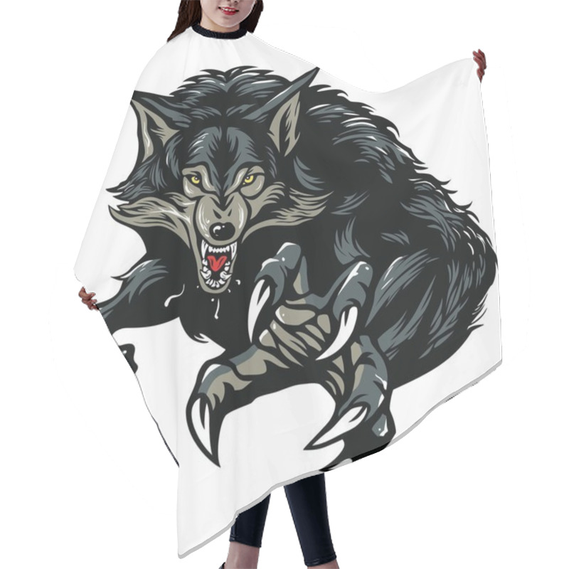 Personality  Werewolf Vector Illustration Hair Cutting Cape