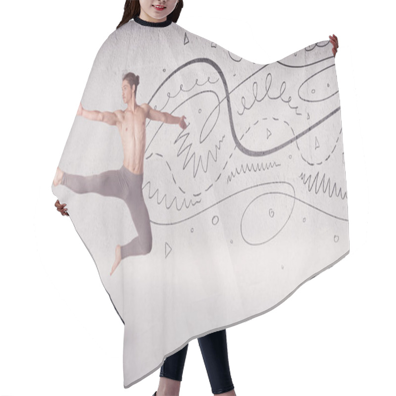 Personality  Ballet Dancer Performing Art Dance With Lines And Arrows Hair Cutting Cape