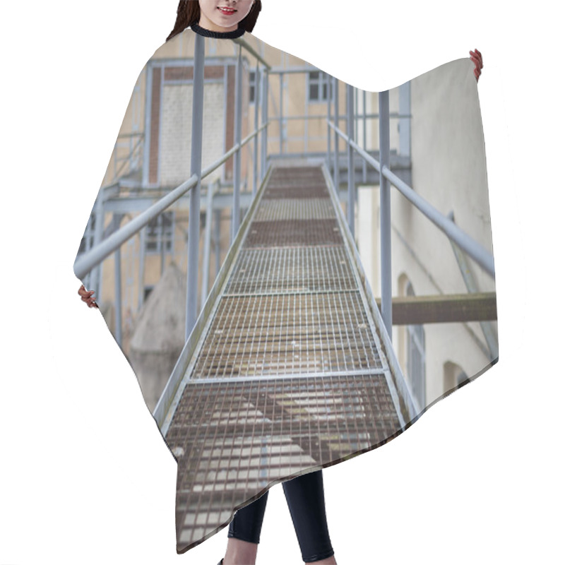 Personality  Fire Stairs In An Old Factory Hair Cutting Cape