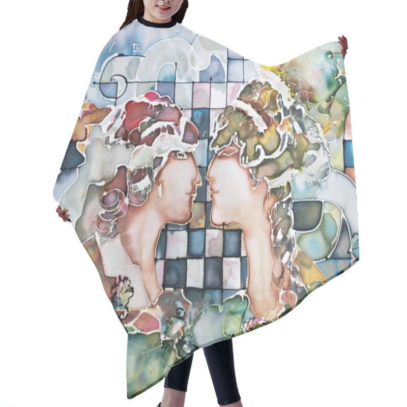 Personality  Illustration Of Gemini Astrological Sign Hair Cutting Cape