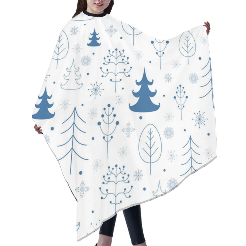 Personality  Winter Forest Background Hair Cutting Cape