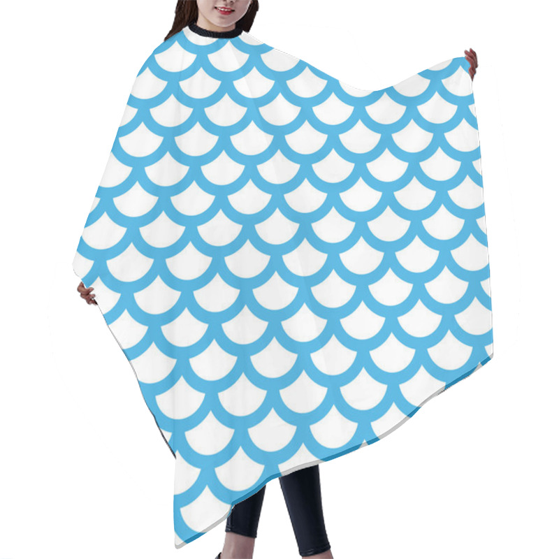 Personality  Blue Fish Pattern Hair Cutting Cape