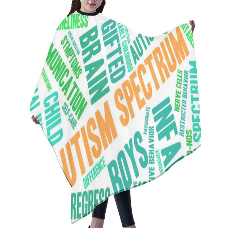 Personality  Autism Spectrum Word Cloud Hair Cutting Cape