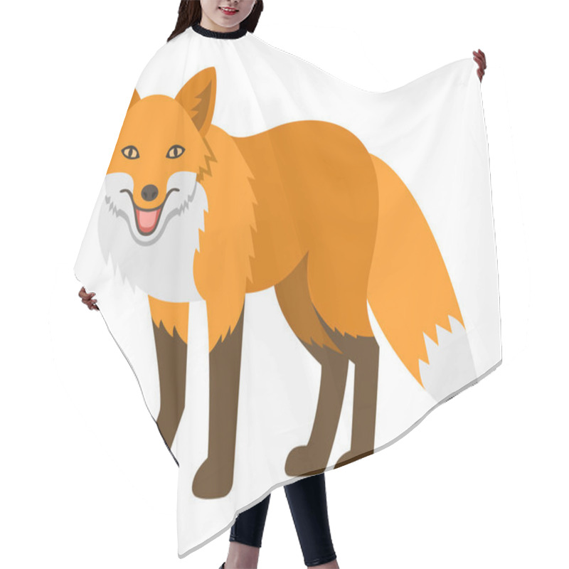 Personality  Cute Smiling Red Fox Cartoon Illustration Hair Cutting Cape