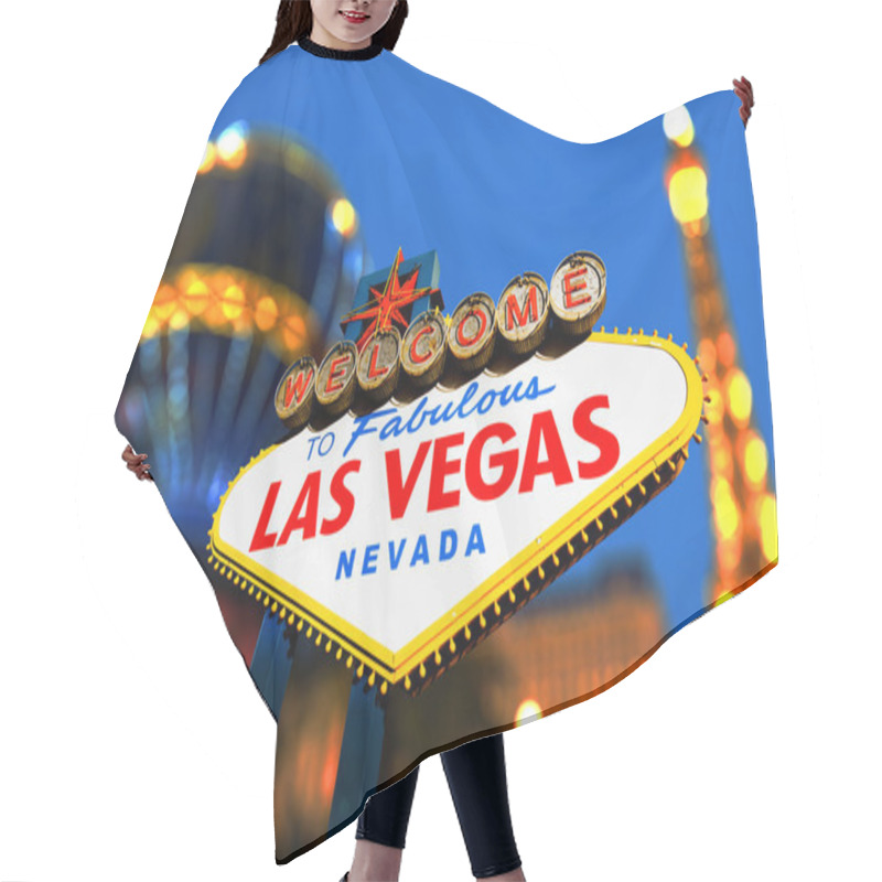 Personality  Las Vegas Sign With Vegas Strip In Background Hair Cutting Cape