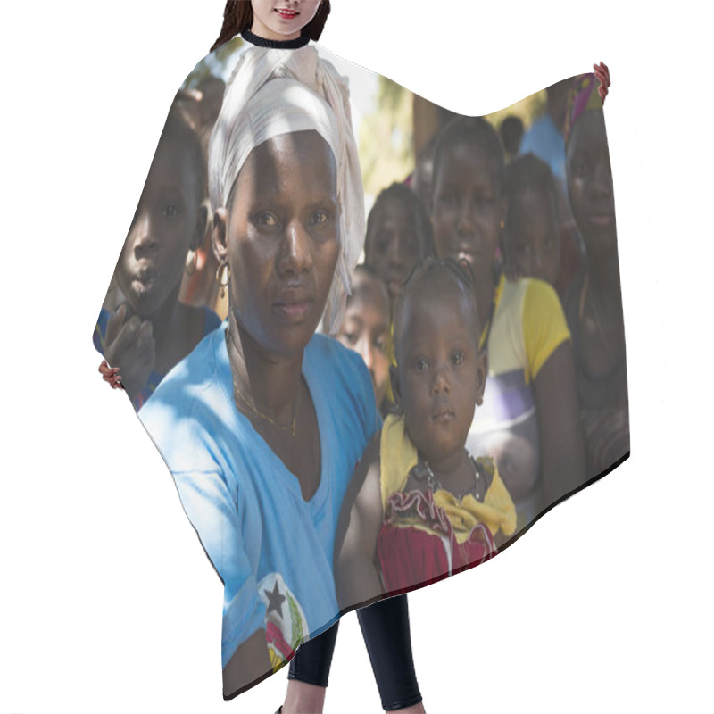 Personality  Gabu Region, Republic Of Guinea-Bissau - February 7, 2018: Portrait Of A Waman And Her Baby In The Village Of Mandina Mandinga In The Gabu Region, Guinea Bissau Hair Cutting Cape