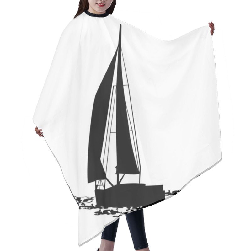 Personality  Silhouettes Of Yacht Hair Cutting Cape