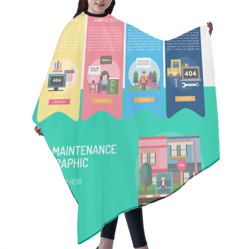 Personality  Web Maintenance Infographic Concept Hair Cutting Cape