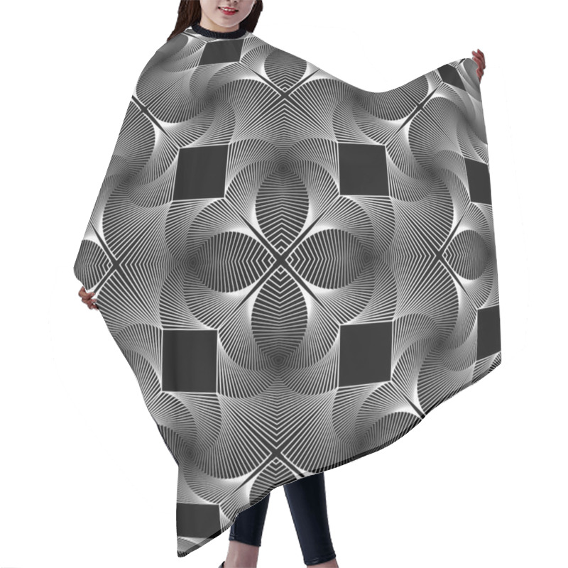 Personality  Design Monochrome Decorative Geometric Pattern Hair Cutting Cape