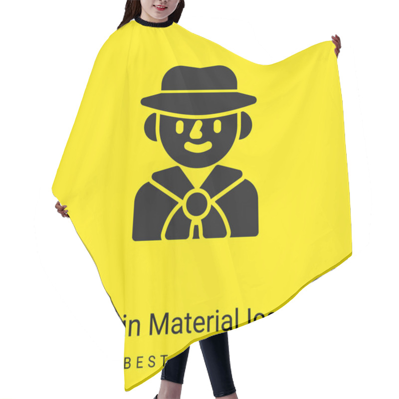 Personality  Boy Scout Minimal Bright Yellow Material Icon Hair Cutting Cape