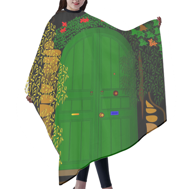 Personality  Door In The Black Wall Hair Cutting Cape