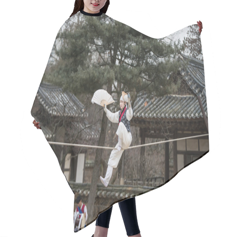 Personality  Acrobatics On A Tightrope Walking At Korean Folk Village Hair Cutting Cape