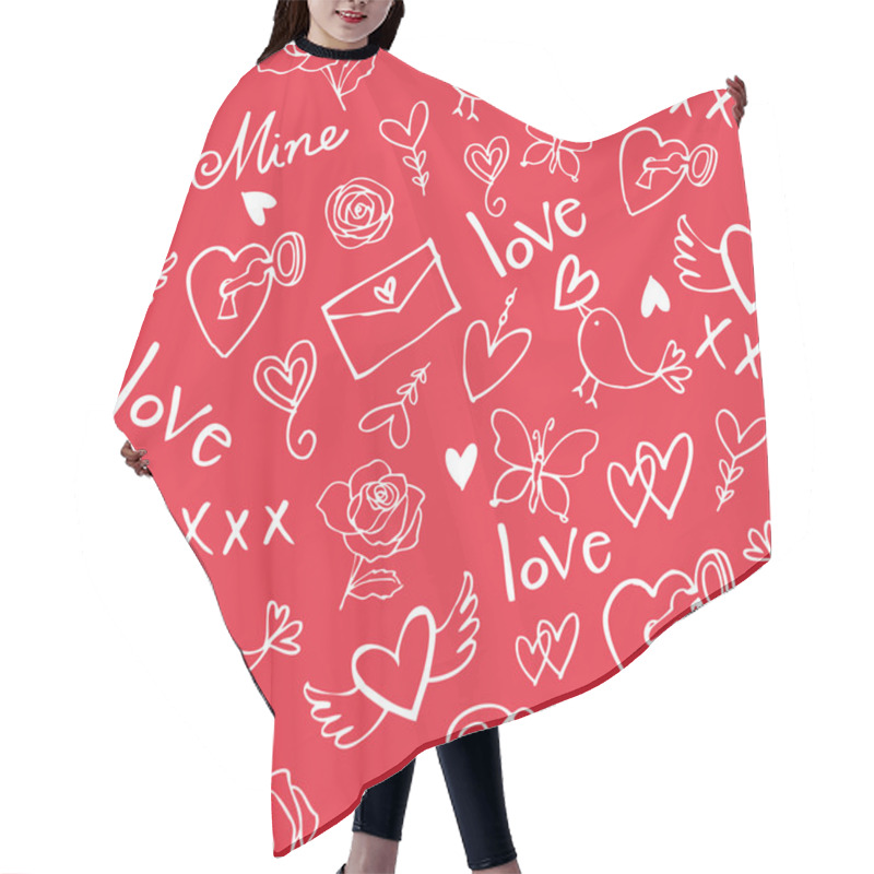 Personality  Seamless Love Background Hair Cutting Cape