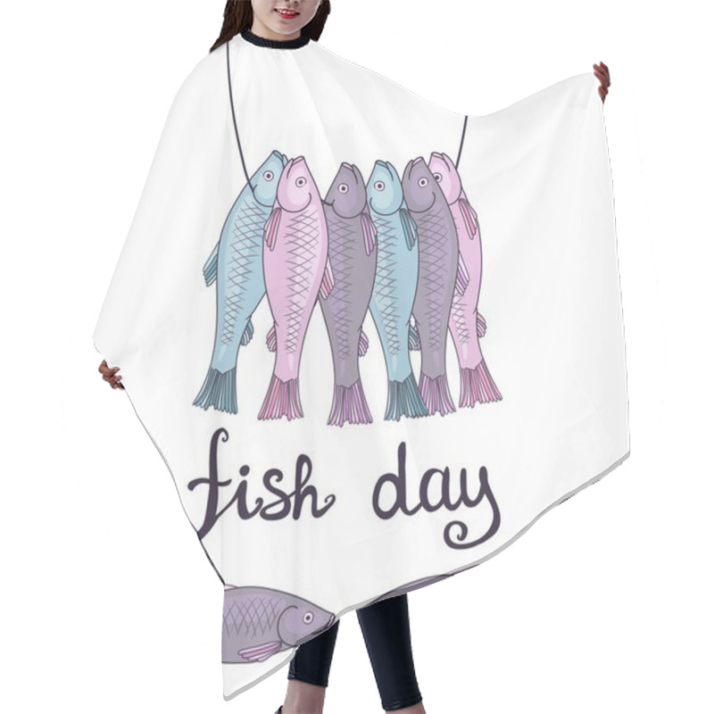 Personality  Fish Design Background Hair Cutting Cape