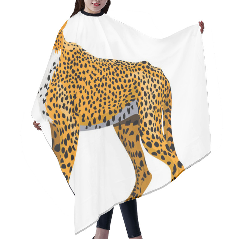 Personality  Vector African Cheetah Isolated Hair Cutting Cape