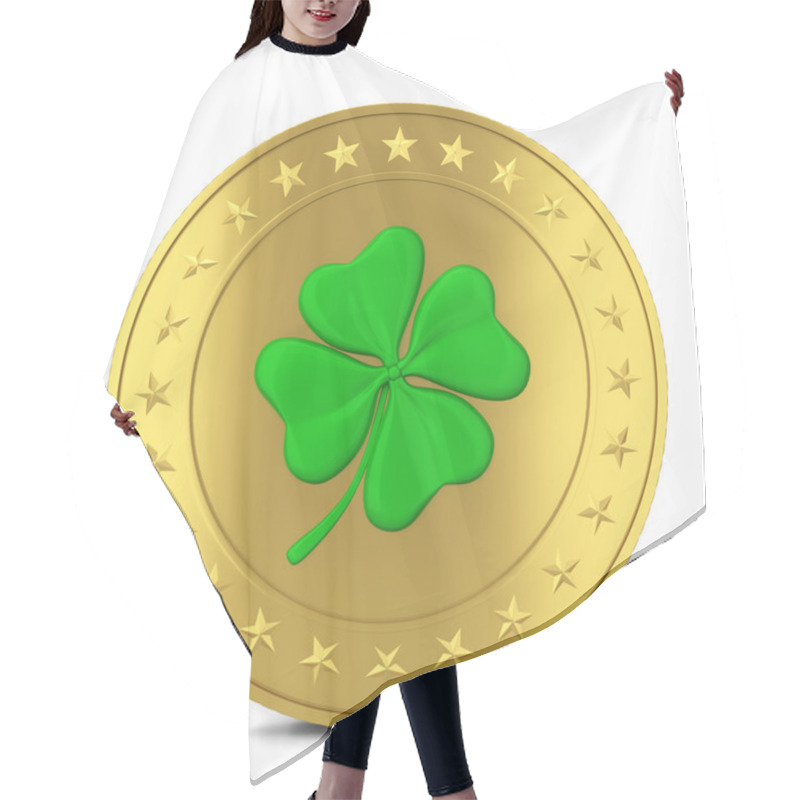 Personality  Coin With Clover Hair Cutting Cape