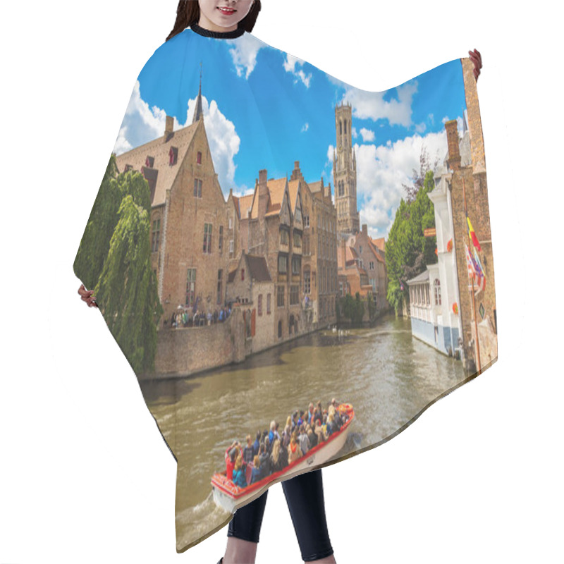 Personality  Canal In Bruges And Famous Belfry Tower Hair Cutting Cape