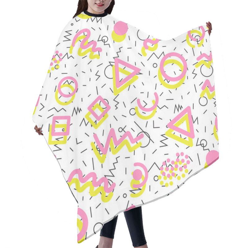 Personality  Retro 80s Seamless Pattern  Hair Cutting Cape