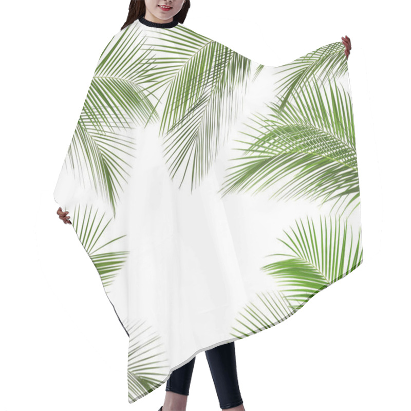 Personality  Set Of Tropical Leaves On White Background Hair Cutting Cape