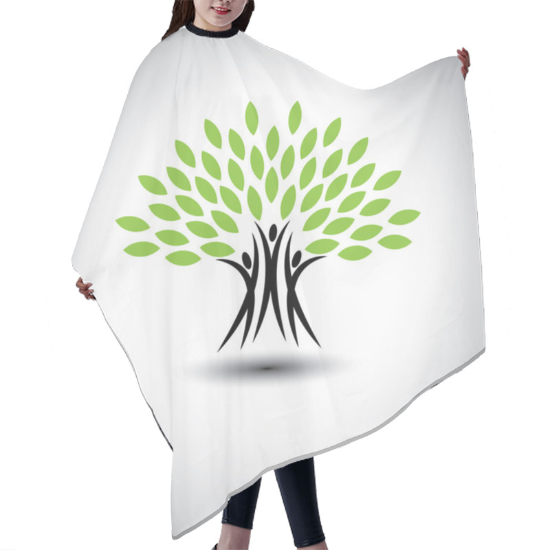 Personality  Happy, Joyous People As Trees Of Life - Eco Concept Vector Icon Hair Cutting Cape