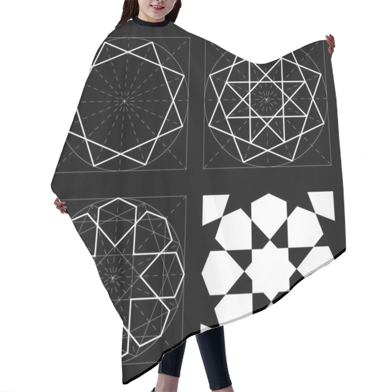 Personality  Geometric Shapes. Islamic Pattern Hair Cutting Cape