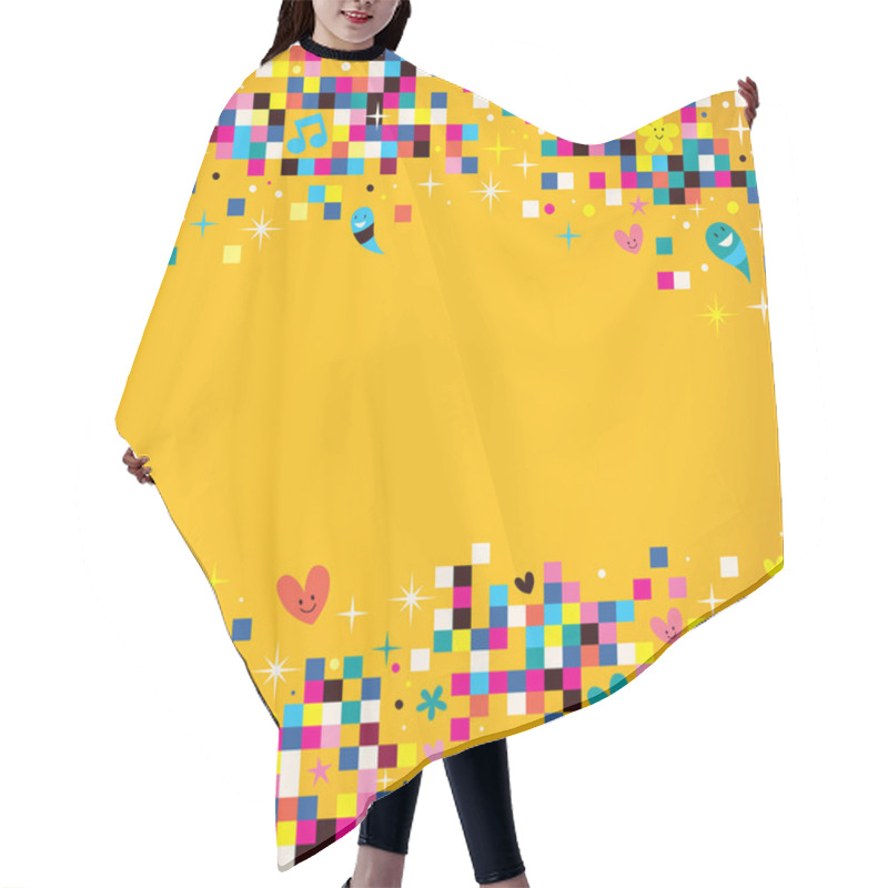 Personality  Fun Pixel Squares Background Hair Cutting Cape