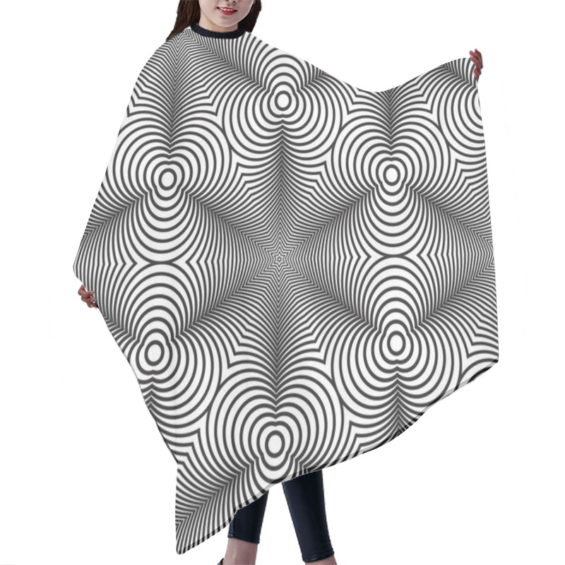 Personality  Black And White Op Art Design, Vector Seamless Pattern Backgroun Hair Cutting Cape