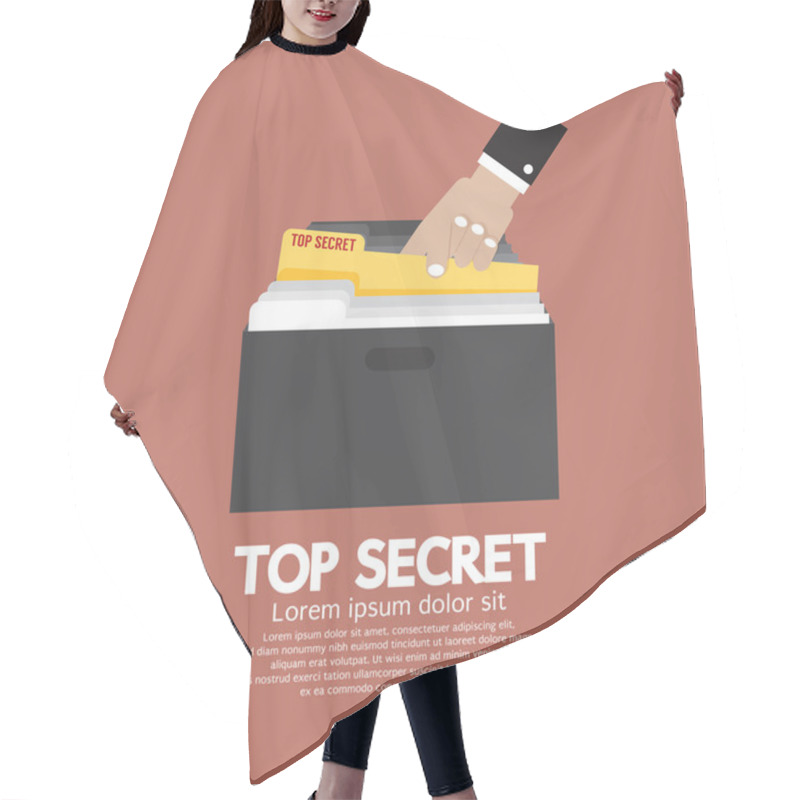 Personality  Top Secret Folder In Hand Vector Illustration Hair Cutting Cape