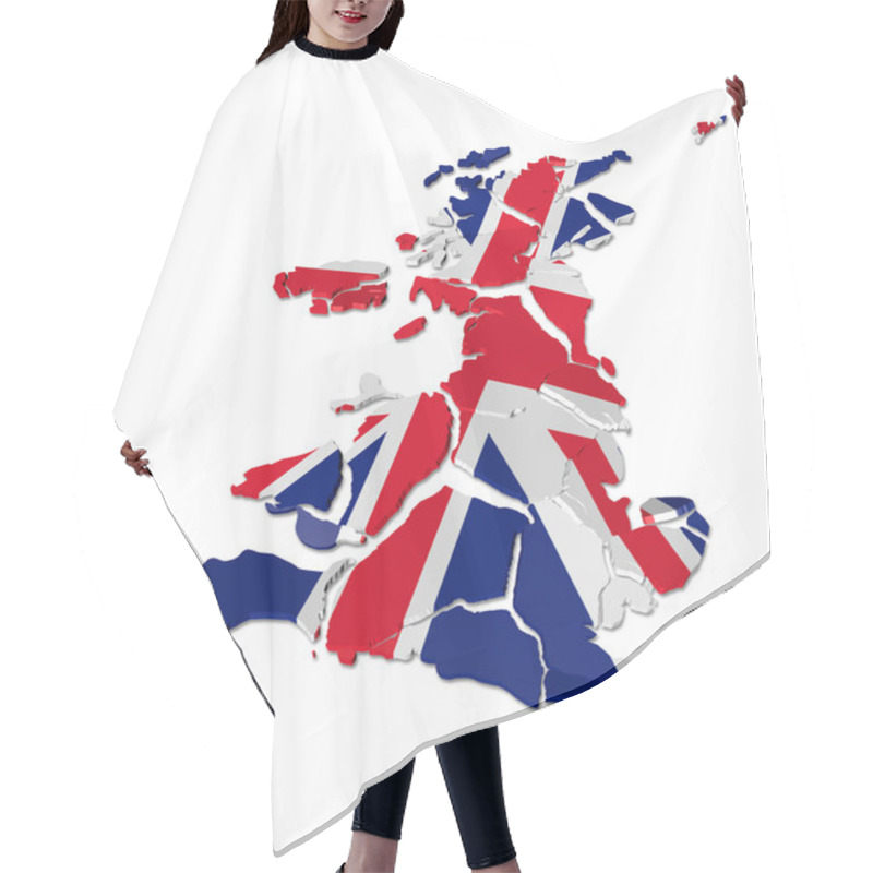 Personality  United Kingdom Map Cracked Hair Cutting Cape