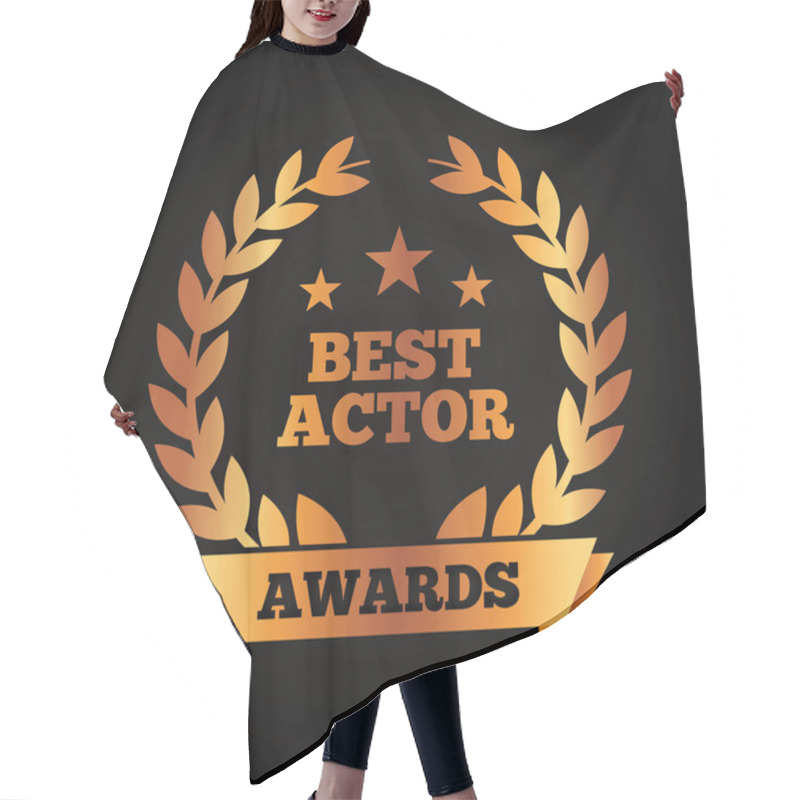 Personality  Best Actor Award Wreath Laurel Ribbon Hair Cutting Cape