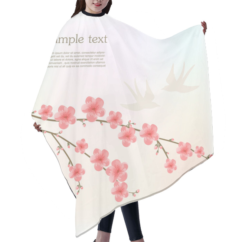 Personality  Cherry Blossom Card Hair Cutting Cape