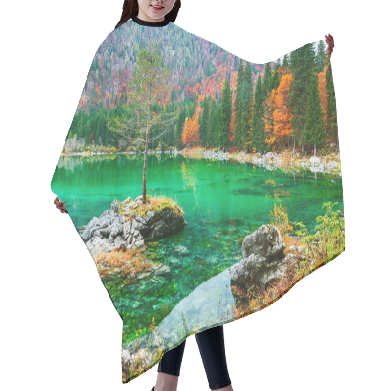 Personality  Lake Fusine ( Lago Di Fusine) Mountain Lake  In North Italy Hair Cutting Cape