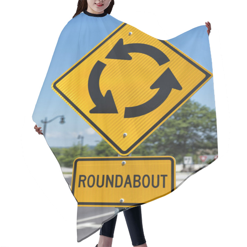 Personality  Traffic Roundabout Sign In The Suburbs Hair Cutting Cape