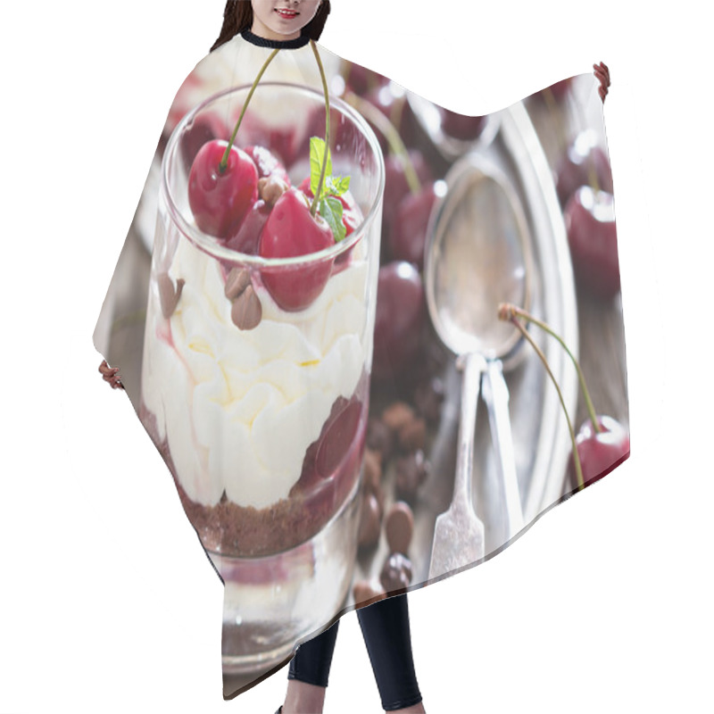 Personality  Sweet Cherry Cheesecake In A Glass Hair Cutting Cape