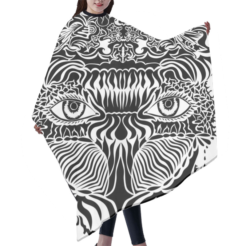 Personality  Vector Image Of State Of Mind In Abstract Style, Done In A Slightly Psychedelic Manner Hair Cutting Cape