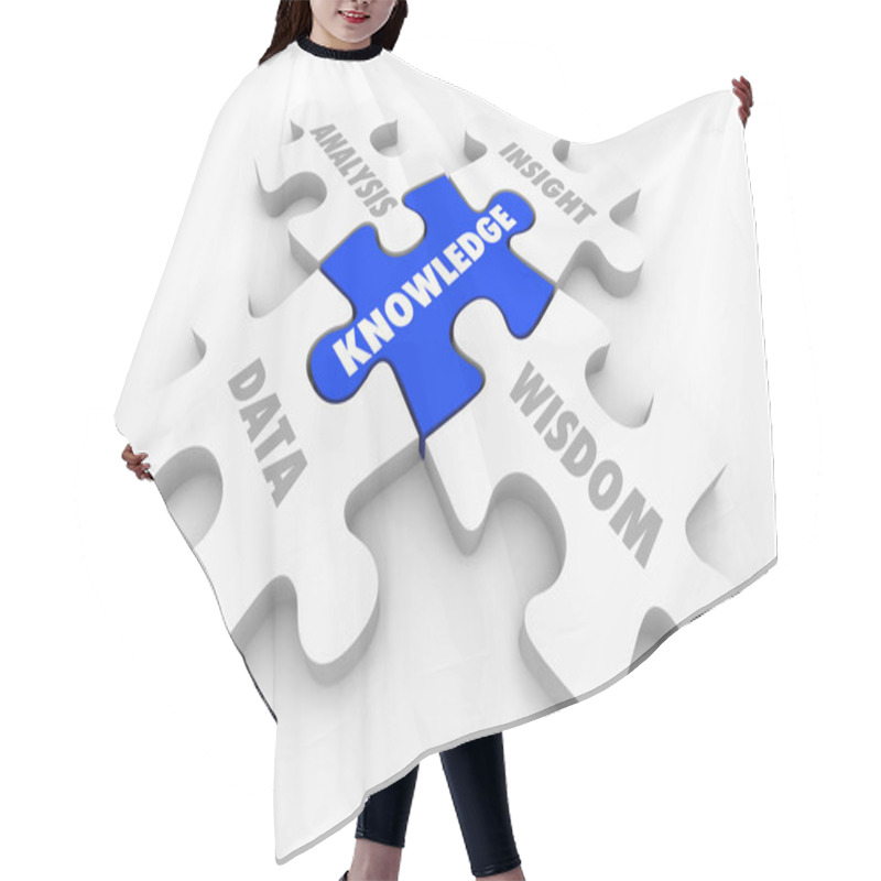 Personality  Puzzle Pieces With Inscriptions Hair Cutting Cape