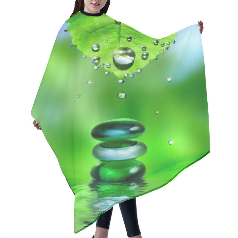 Personality  Spa Stones In Water Splash Hair Cutting Cape