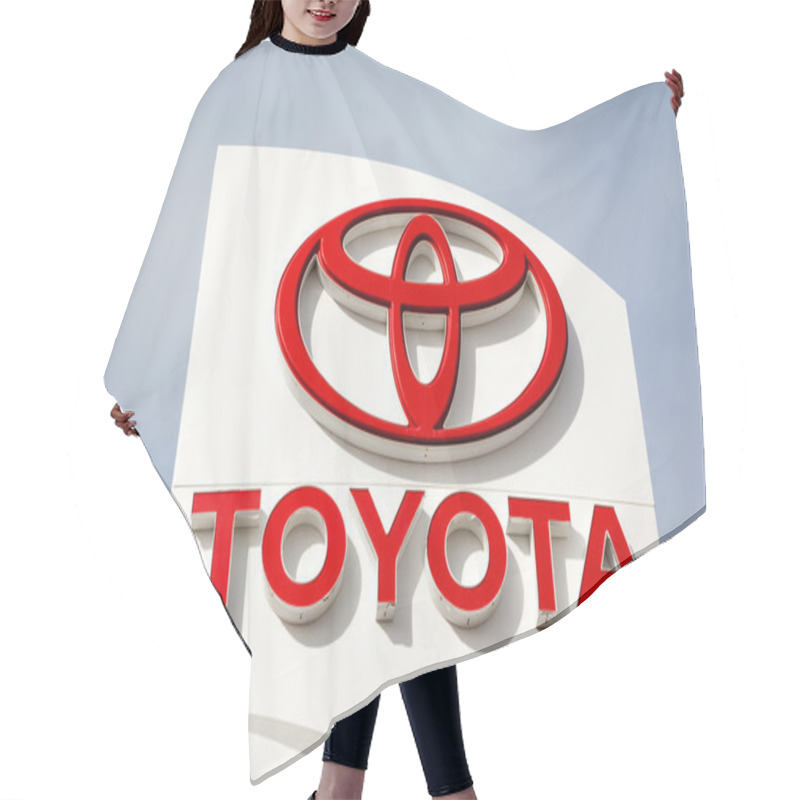 Personality  Toyota Emblem Outside A Car Dealership Hair Cutting Cape