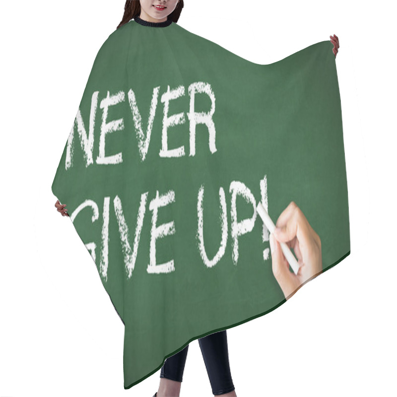 Personality  Never Give Up Chalk Illustration Hair Cutting Cape