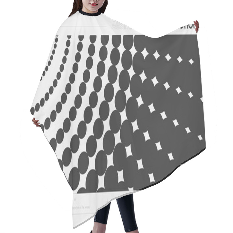 Personality  Abstract Modern Geometric Banner With Simple Shapes In Black And White Colors, Graphic Composition Design Vector Background, Flying Circles In Perspective Hair Cutting Cape