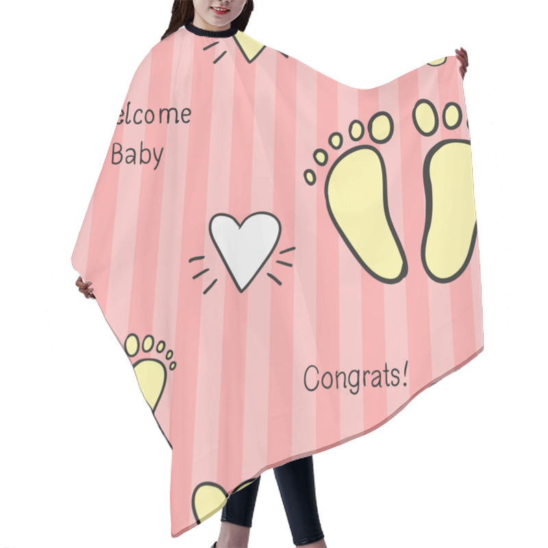 Personality  Announcement Newborn Baby Girl Card  Hair Cutting Cape