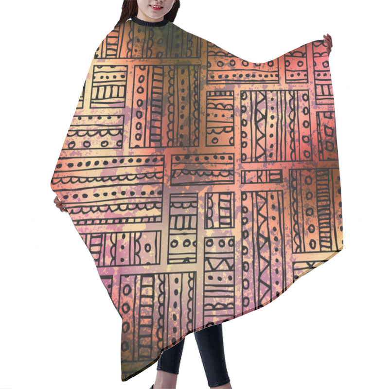 Personality  Red Boho Pattern Hair Cutting Cape